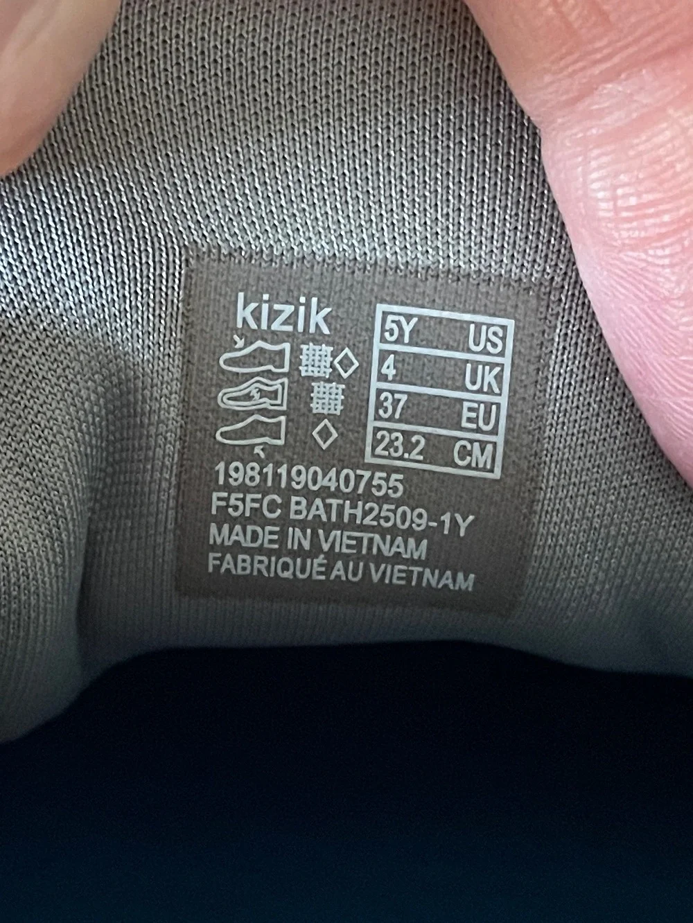 KIZIK Kids Athens 2 Hands-Free Grey & Blue Mesh Size 5 Youth
